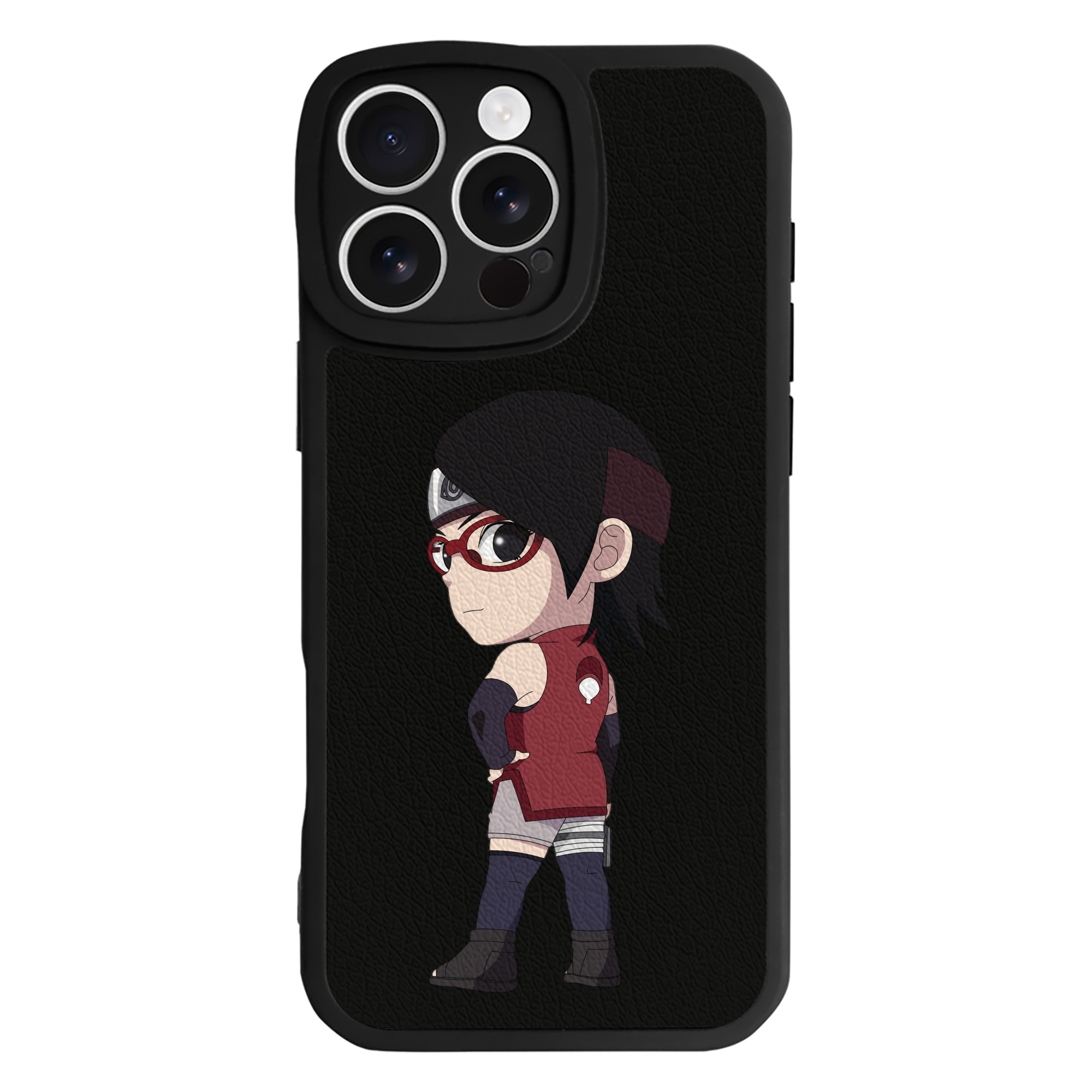 （画像用） NARUTO -ナルト- うちは サラダ Uchiha Sarada 【iPhone 16シリーズ対応】シリコンスマホケース（レザー調） 材質：シリコン